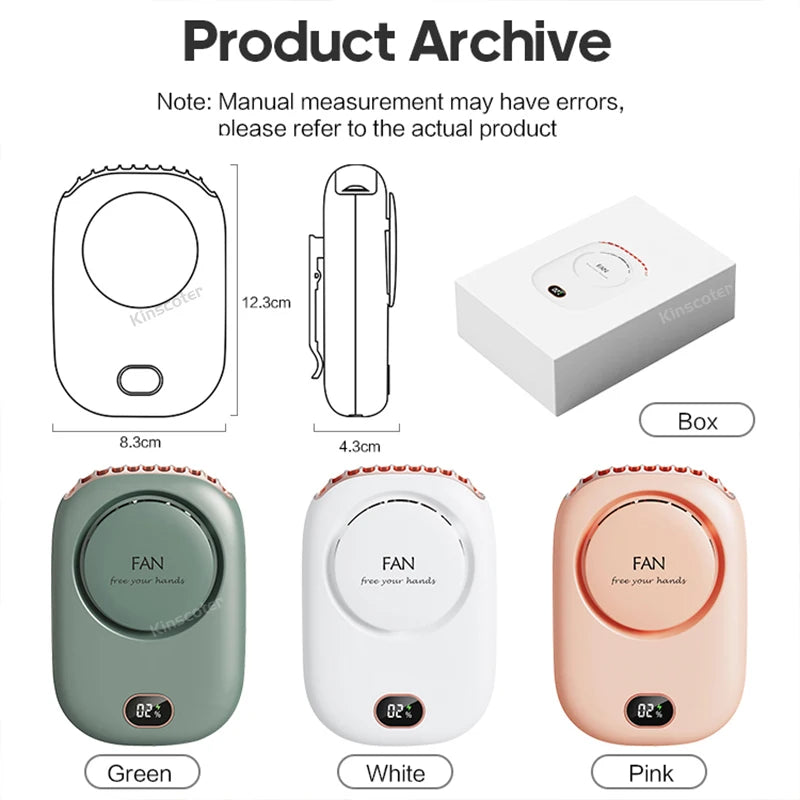 Portable Hanging Neck Fan Mini Cooling