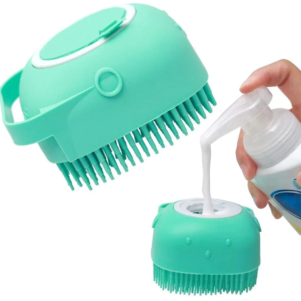 Pet Shampoo Brush for Bathing Short Hair Soft Silicone Rubber