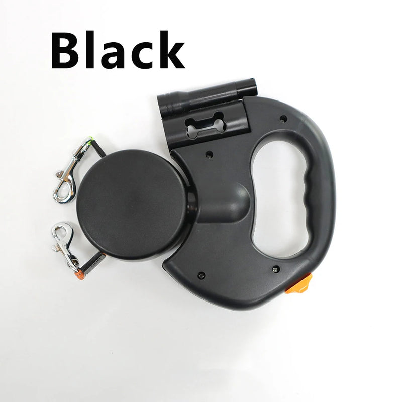 Retractable Dual Doggie Leash with LED Light