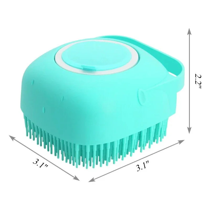 Pet Shampoo Brush for Bathing Short Hair Soft Silicone Rubber