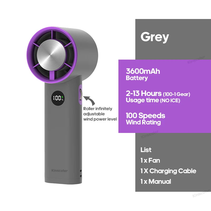 Portable Handheld Turbo Fan 100 Wind Speeds