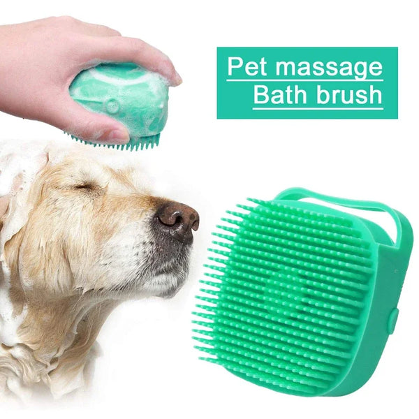 Pet Shampoo Brush for Bathing Short Hair Soft Silicone Rubber
