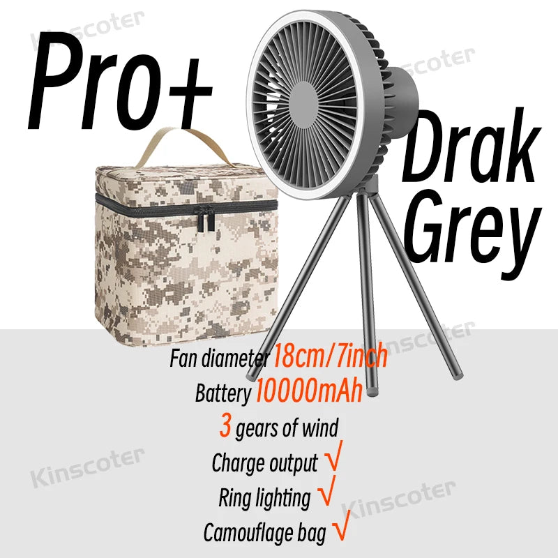 Electric Fan with Power Bank LED Lighting
