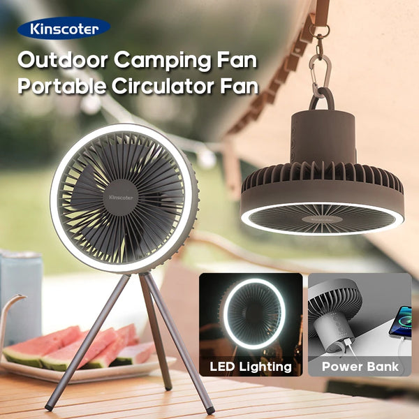 Electric Fan with Power Bank LED Lighting